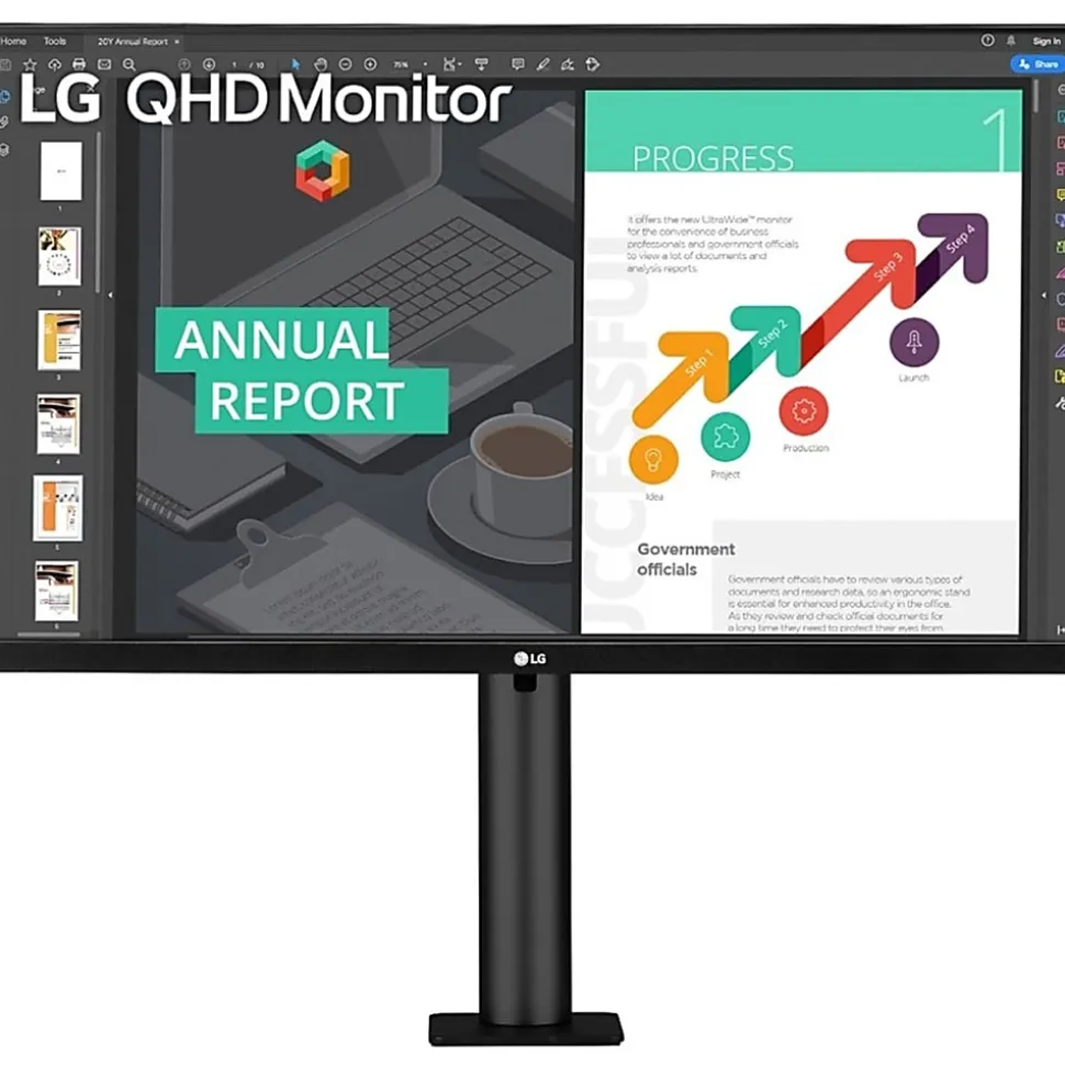 LG 27” QHD IPS HDR 10 USB-C Monitor With Ergo Stand