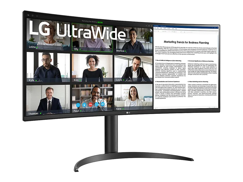 LG Ultrawide 34WR55QK-B 34" Class UW-QHD Curved Screen LCD Monitor - 21:9 - 34" Viewable - Vertical Alignment (VA) - 34WR55QKB