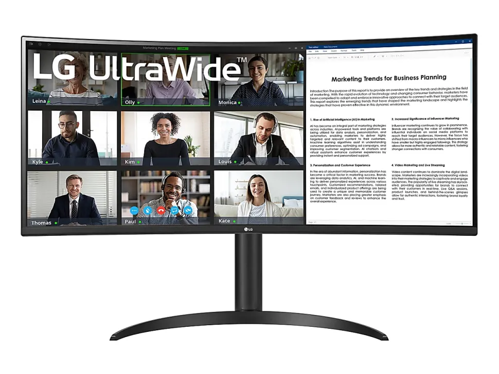 LG Ultrawide 34WR55QK-B 34" Class UW-QHD Curved Screen LCD Monitor - 21:9 - 34" Viewable - Vertical Alignment (VA) - 34WR55QKB