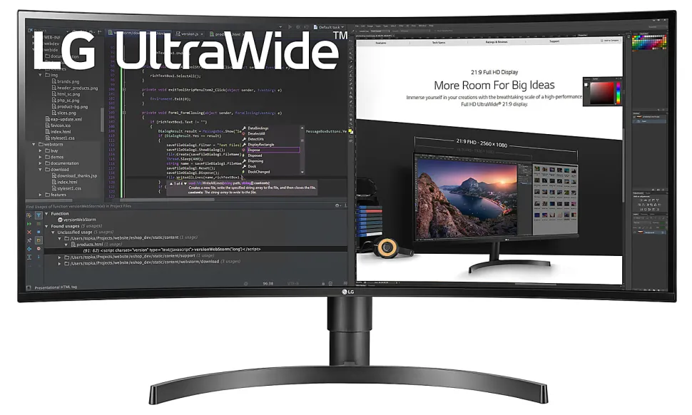 LG 34" WQHD IPS Curved Monitor, FreeSync, 34WL75C-B
