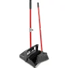 Libman Commercial Deluxe Open-Lid Lobby Dustpan And Broom Sets, 36" x 12", Black/Red, Case of 2 Sets