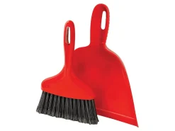 Libman Commercial Dust Pan With Whisk Broom, 10"W, Red, Pack Of 6 Sets