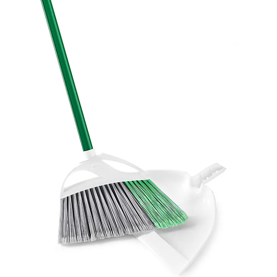 Libman Commercial Large Precision Angle Steel Brooms With Dust Pans, 13", Set Of 4 Brooms