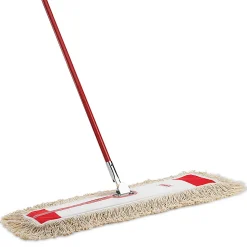 Libman Commercial Steel Dust Mops, 24", Red/White, Pack Of 6 Mops