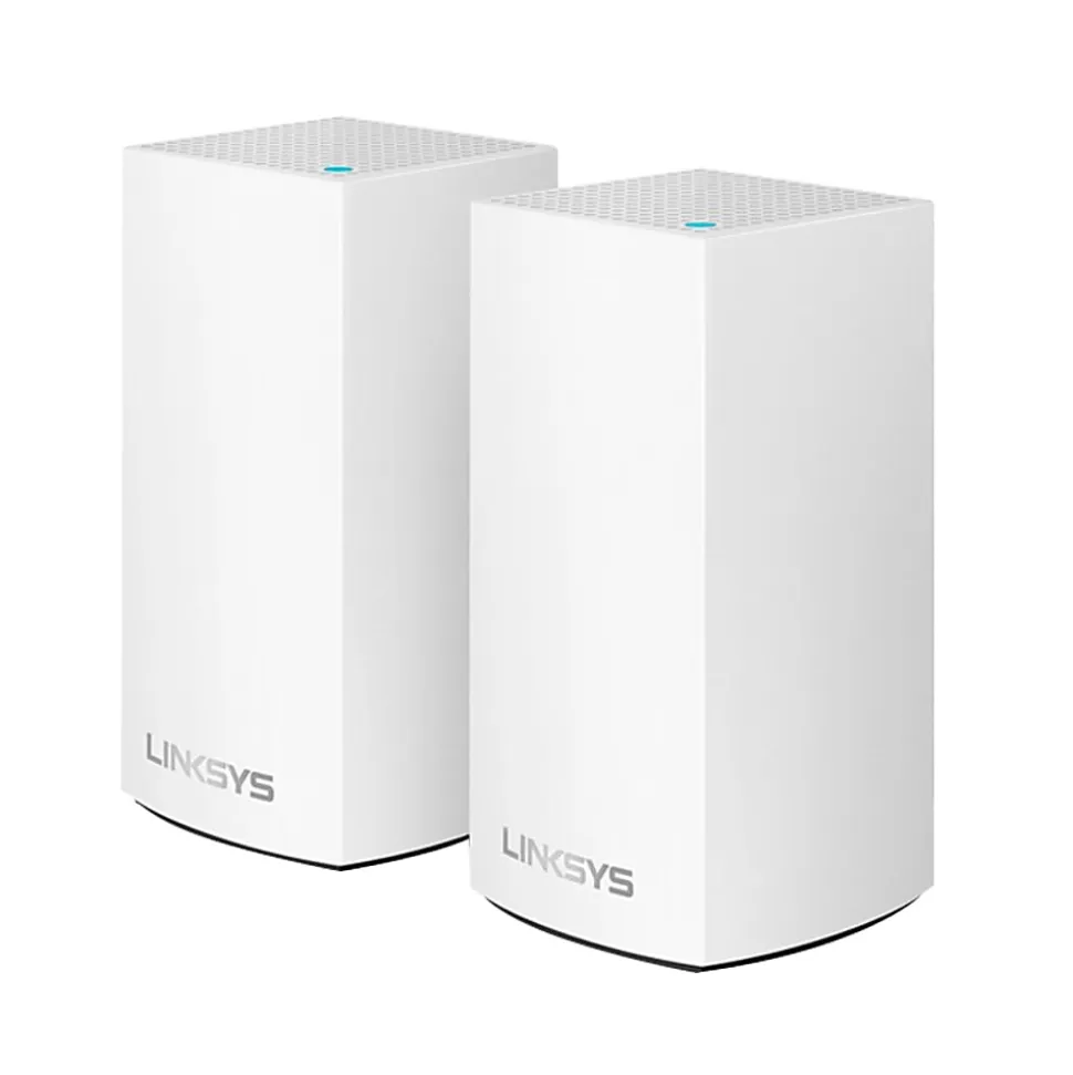 Linksys® Velop Intelligent Mesh™ 2-Port Gigabit Ethernet Wi-Fi Systems, WHW0102, Pack Of 2 Systems