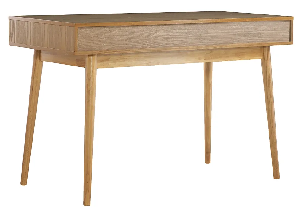 Linon Caden 48"W Home Office Computer Desk With Drawers, Natural/White