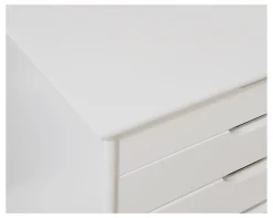 Linon Casimer 6-Drawer Wide Rolling Home Office Storage Cart, White