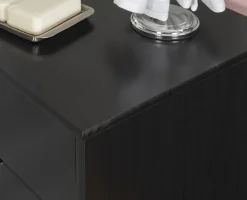 Linon Casimer 6-Drawer Wide Rolling Home Office Storage Cart, Black