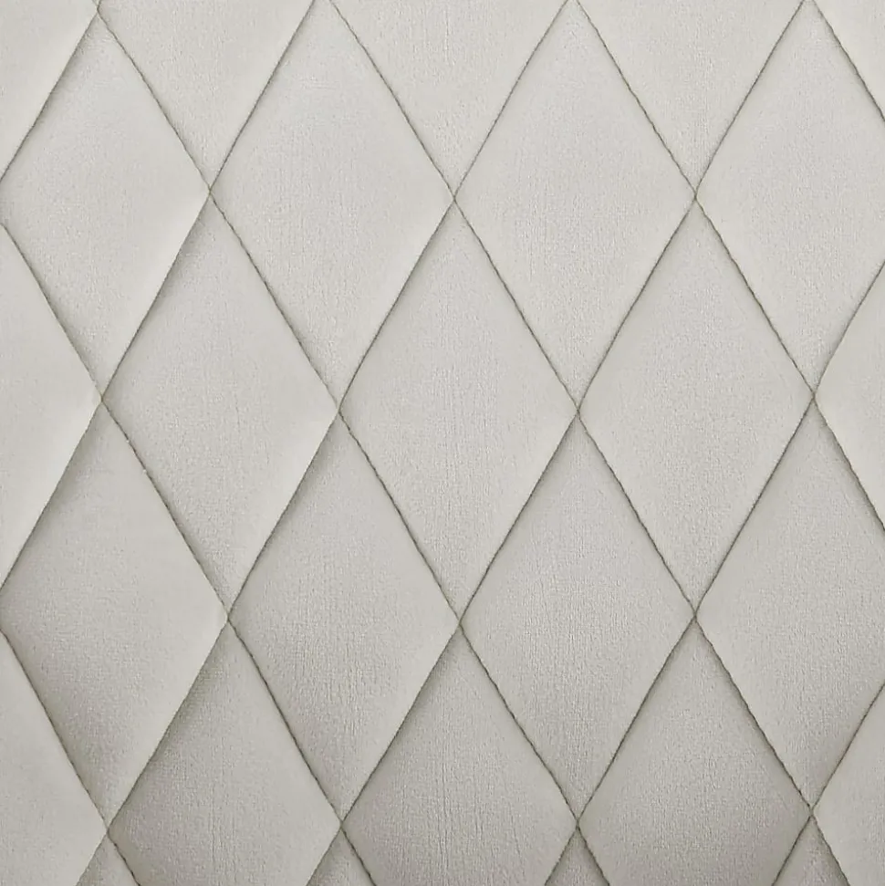 Linon Inman Quilted Fabric Mid-Back Home Office Chair, Off-White/Gold