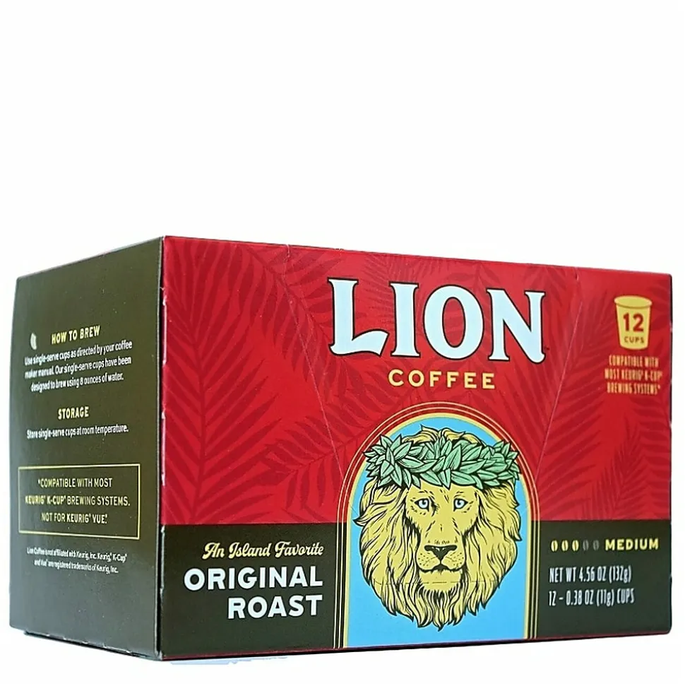 Lion Coffee Single Serve Pods, Original Roast, Pack Of 12 Pods
