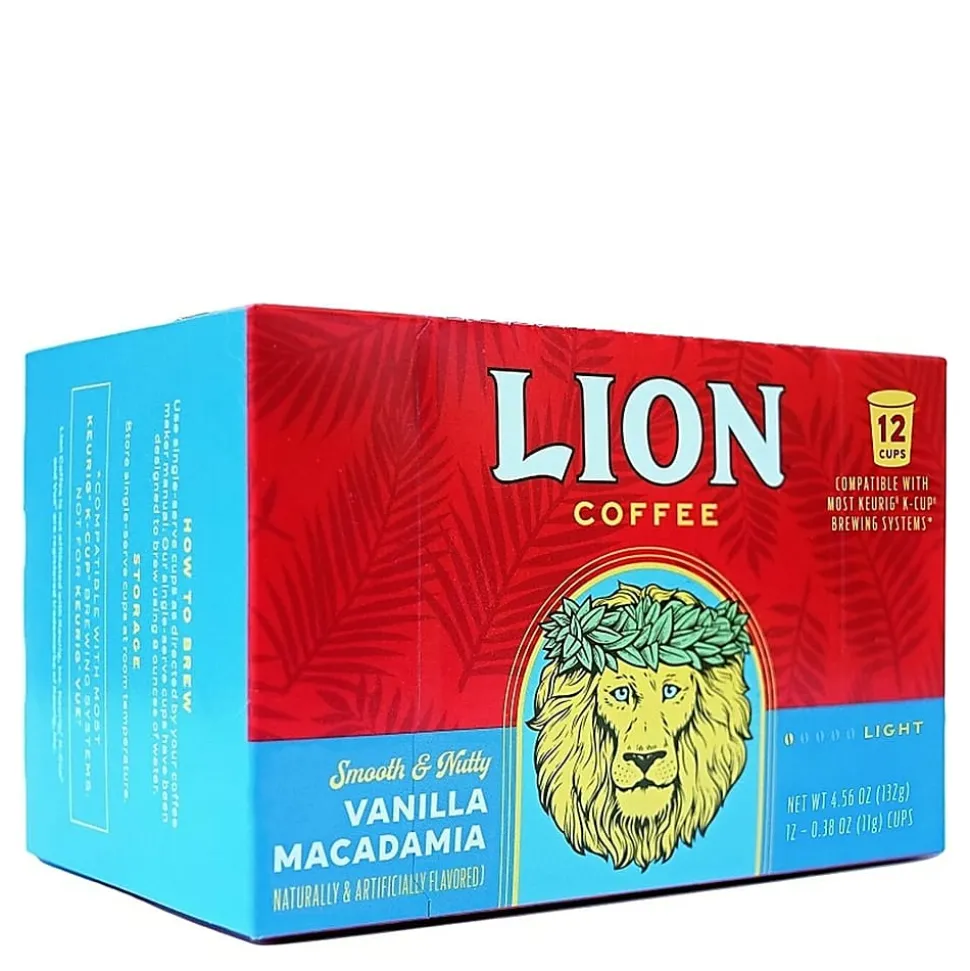 Lion Coffee Single Serve Pods, Vanilla Macadamia, Pack Of 12 Pods