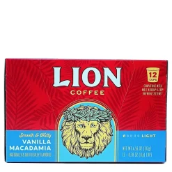 Lion Coffee Single Serve Pods, Vanilla Macadamia, Pack Of 12 Pods