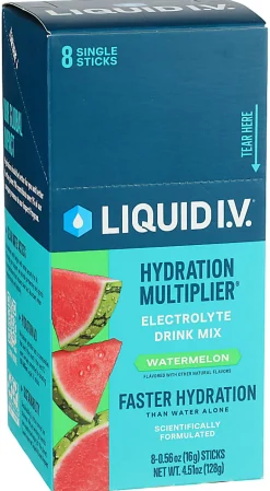 Liquid I.V. Hydration Multiplier Electrolyte Drink Mix, Watermelon, 0.56 Oz, Total Qty 8