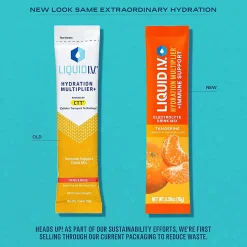Liquid IV Hydration Multiplier+ Immune Support Drink Mix, 0.56 Fl Oz, Tangerine, Pack Of 10 Pouches
