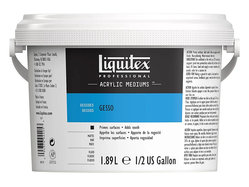 Liquitex - Gesso - acrylic - for acrylic paint, oil paint - titanium white - 0.5 gal