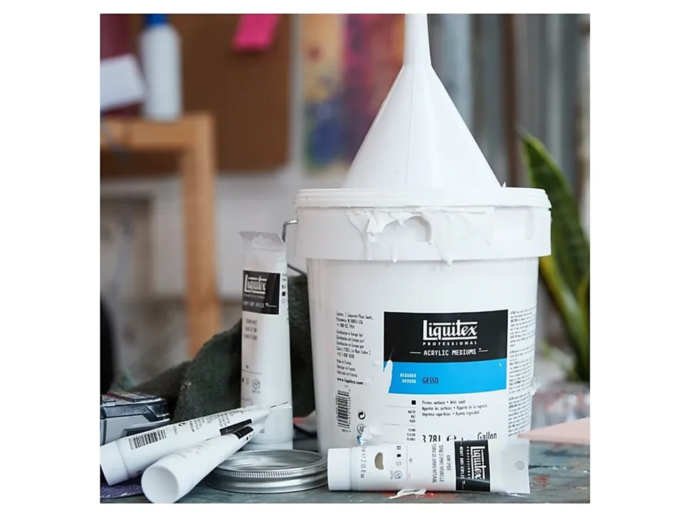 Liquitex Professional - Gesso - for acrylic paint, oil paint - titanium white - 1 gal