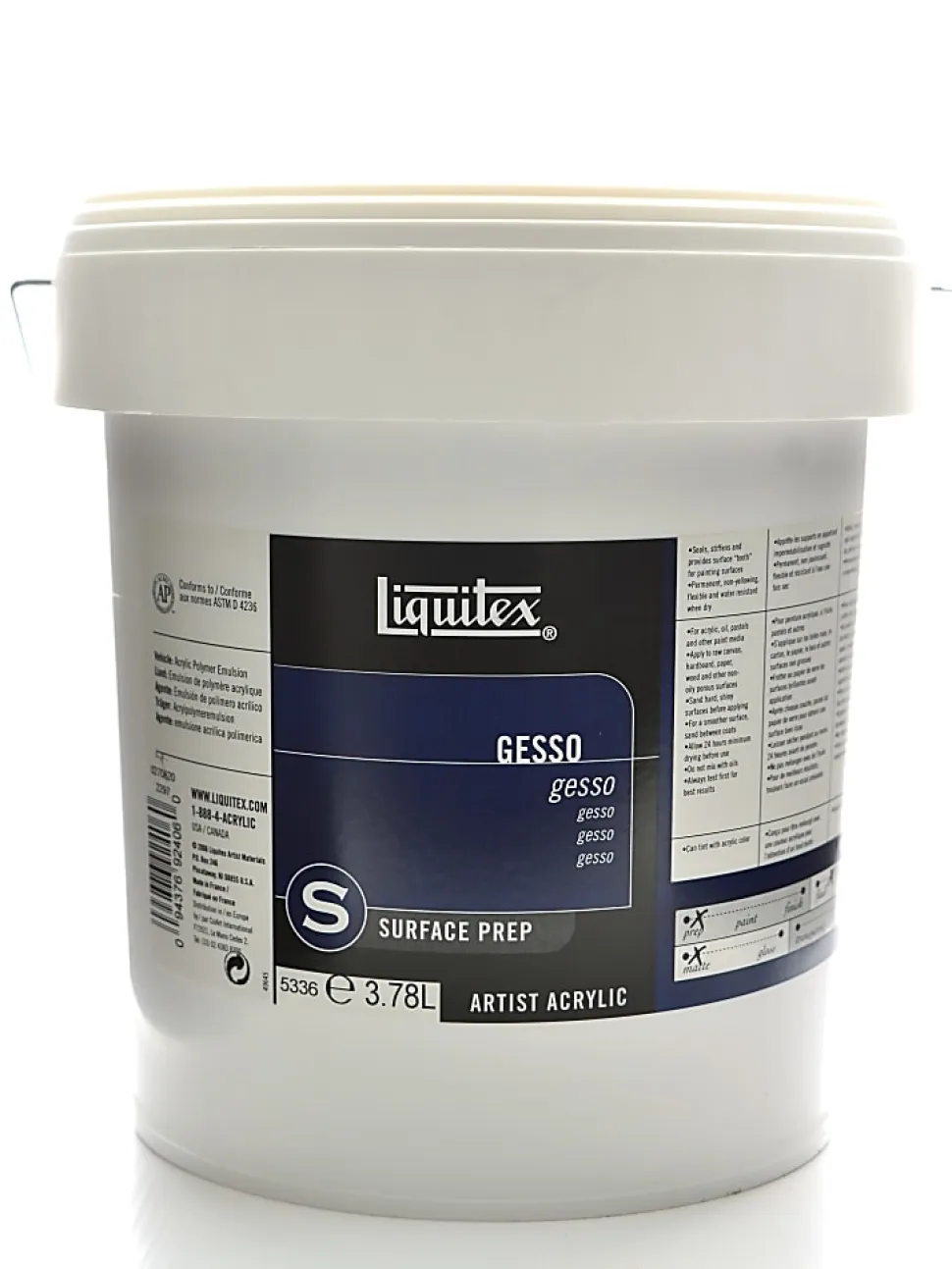 Liquitex Professional - Gesso - for acrylic paint, oil paint - titanium white - 1 gal