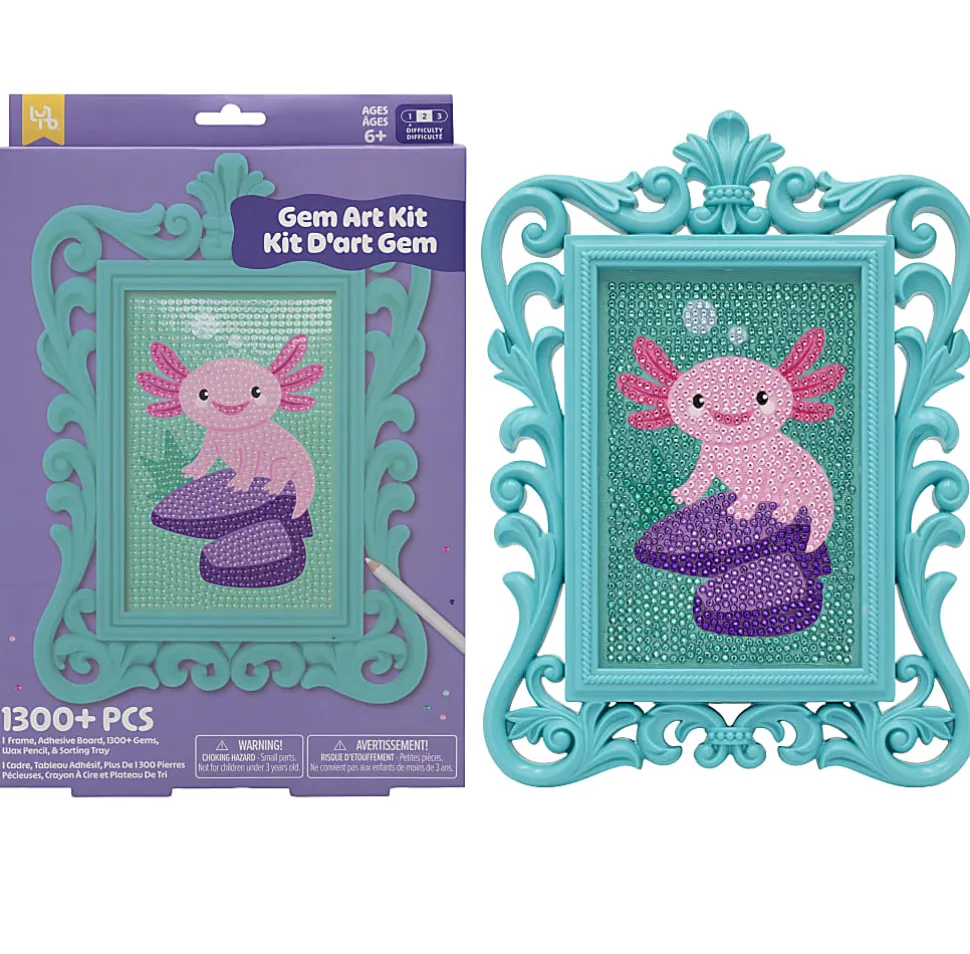 Little Yellow Bicycle Axolotl Framed Gem Art Kit, 10-1/4" x 7", Total Qty 1