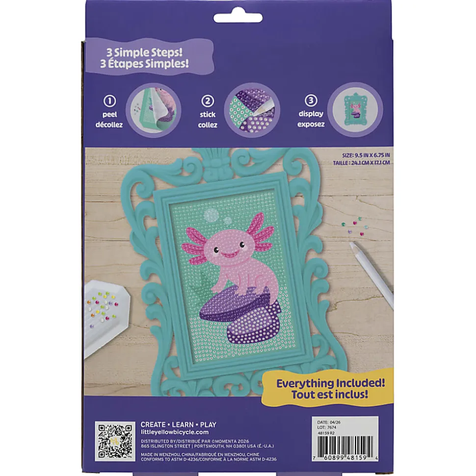 Little Yellow Bicycle Axolotl Framed Gem Art Kit, 10-1/4" x 7", Total Qty 1