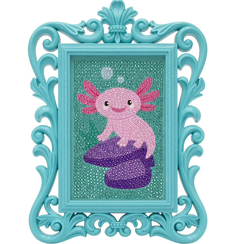 Little Yellow Bicycle Axolotl Framed Gem Art Kit, 10-1/4" x 7", Total Qty 1