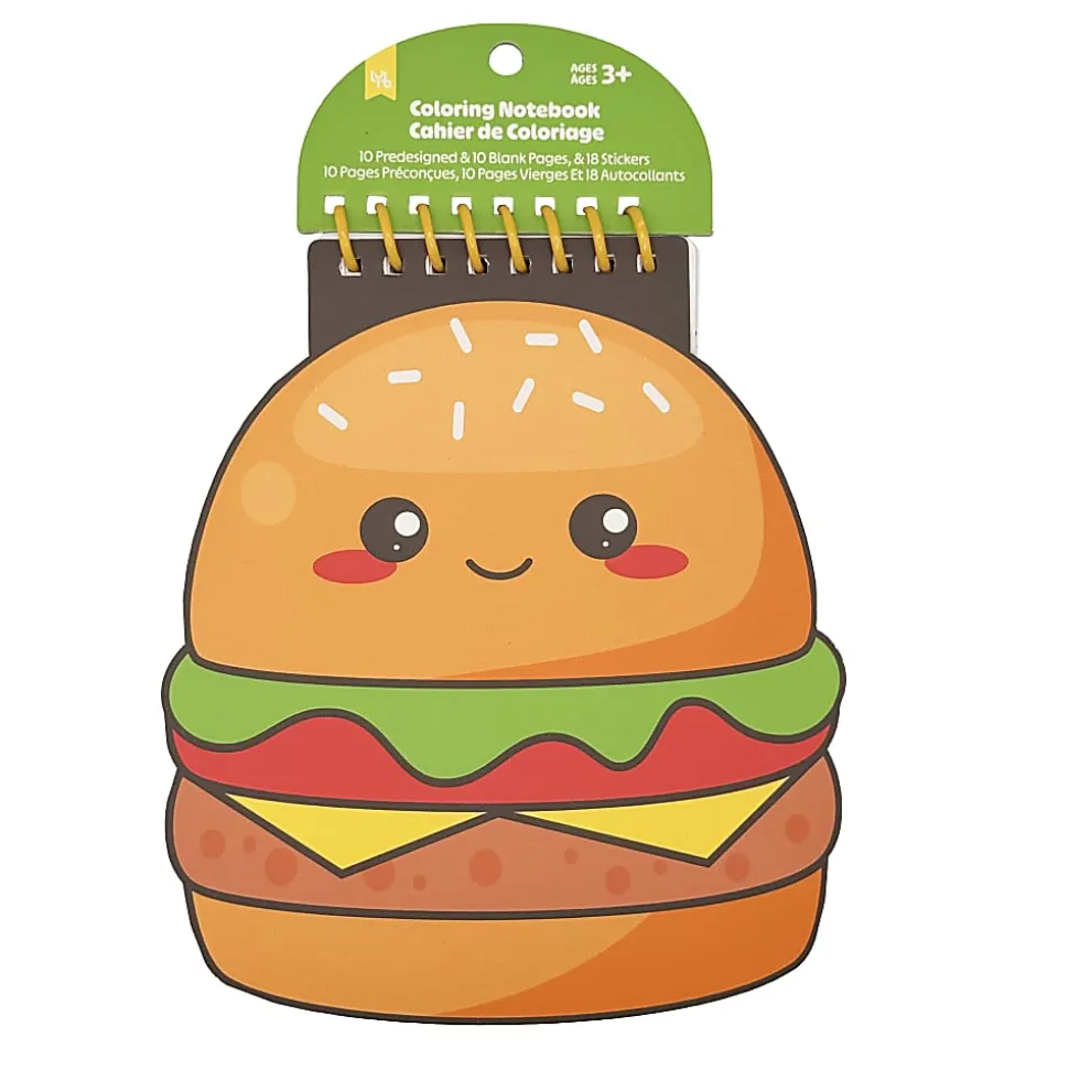 Little Yellow Bicycle® Burger Shaped Notebook/Coloring Book