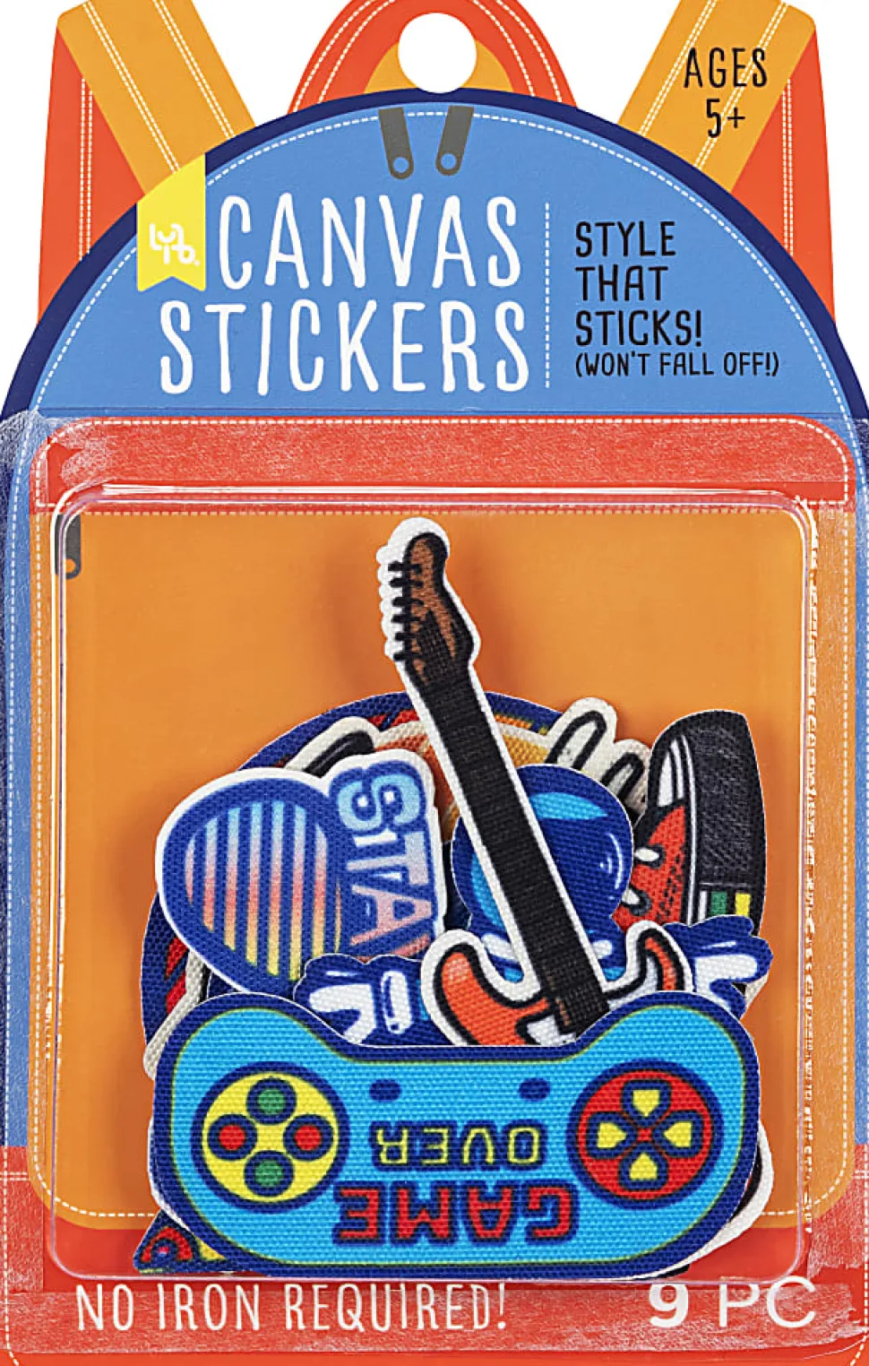 Little Yellow Bicycle Canvas Stickers, Medium, Assorted Multicolor Designs, Pack of 9 Stickers