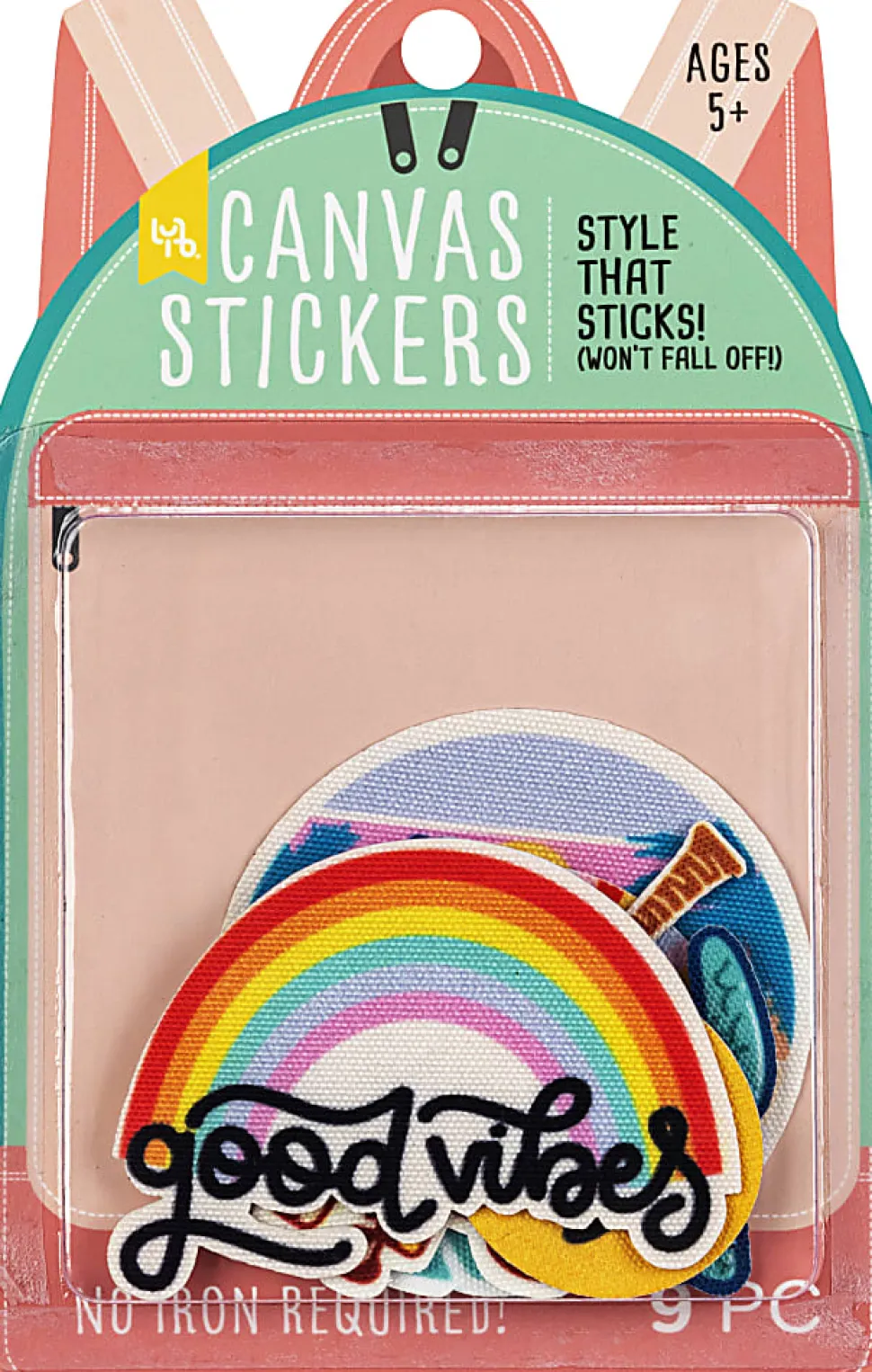 Little Yellow Bicycle Canvas Stickers, Medium, Assorted Multicolor Designs, Pack of 9 Stickers