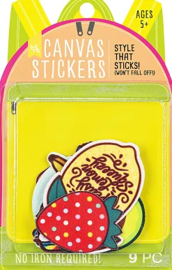 Little Yellow Bicycle Canvas Stickers, Medium, Assorted Multicolor Designs, Pack of 9 Stickers