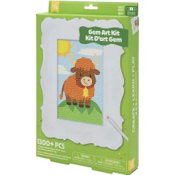 Little Yellow Bicycle Cow Framed Gem Art Kit, 10-1/4