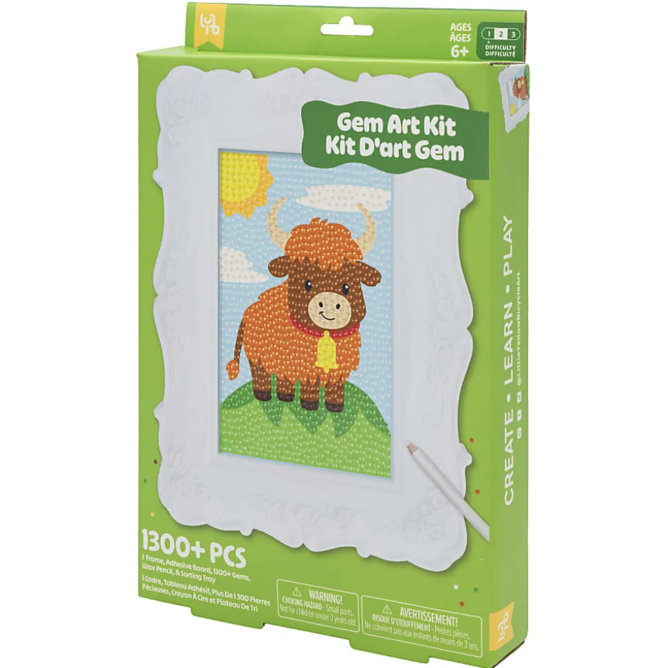 Little Yellow Bicycle Cow Framed Gem Art Kit, 10-1/4" x 7", Total Qty 1