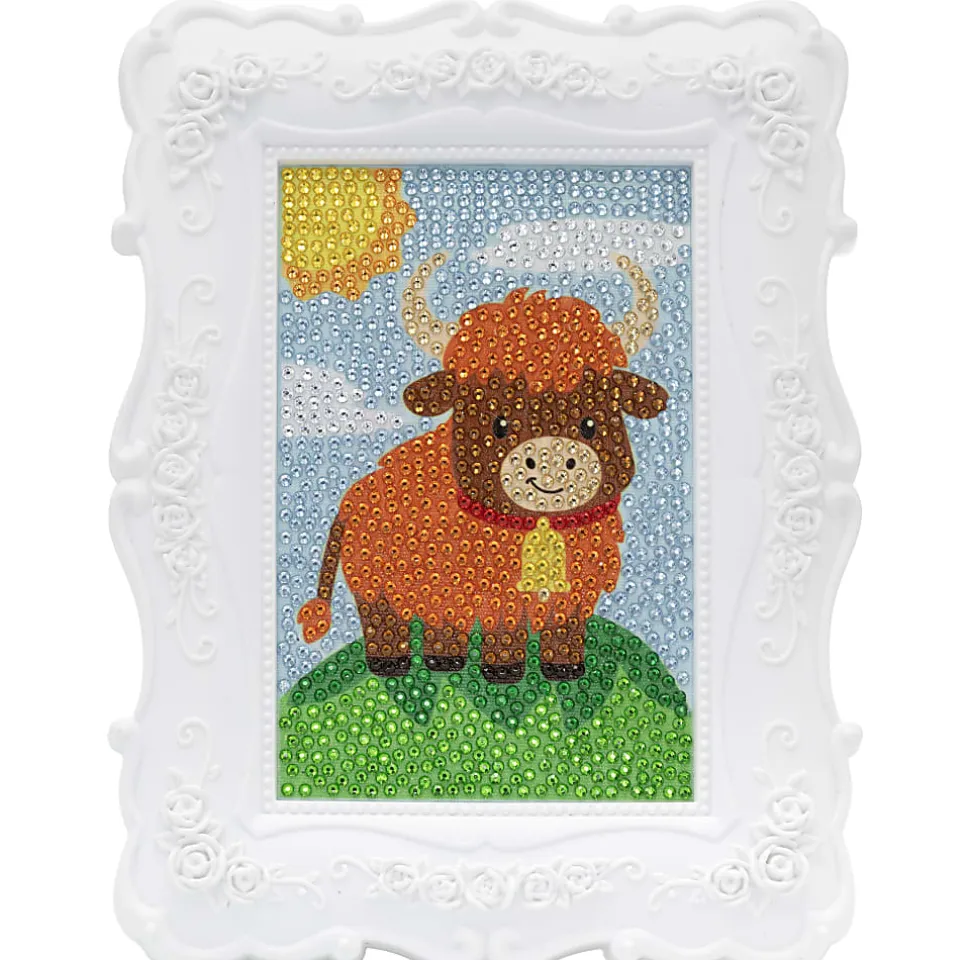 Little Yellow Bicycle Cow Framed Gem Art Kit, 10-1/4" x 7", Total Qty 1