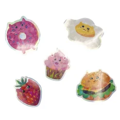 Little Yellow Bicycle Holographic Stickers, Kawaii Food, Sheet Of 10 Stickers