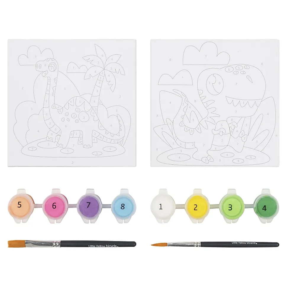 Little Yellow Bicycle® Paint-by-Number Kit, Dino, Kit Of 12 Pieces