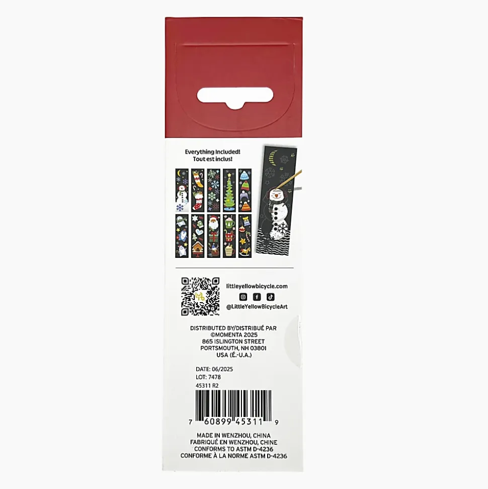 Little Yellow Bicycle Scratch Art Bookmarks, Snowman, Set Of 11 Pieces