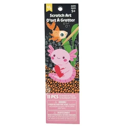 Little Yellow Bicycle® Scratch Art Bookmark Kit, Axolotl, Kit Of 11 Pieces
