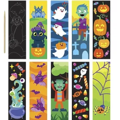 Little Yellow Bicycle Scratch Art Bookmarks, Vampire, Set Of 11 Pieces