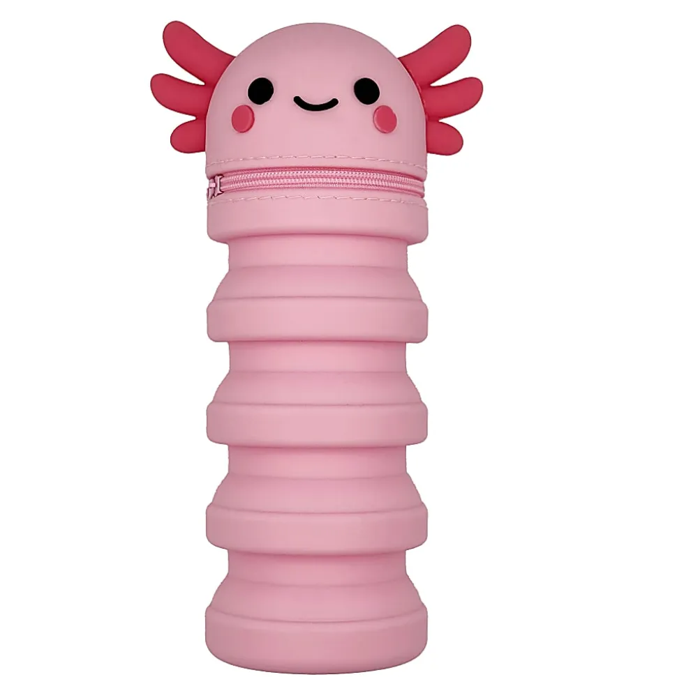 Little Yellow Bicycle® Silicone Pencil Case, Axolotl, 2-3/4" x 9", Pink