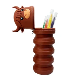 Little Yellow Bicycle® Silicone Pencil Case, Highland Cow, 2-3/4