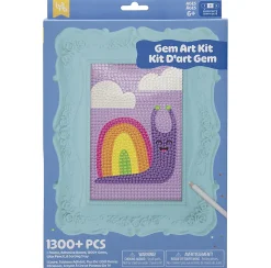 Little Yellow Bicycle Snail Framed Gem Art Kit, 10-1/4