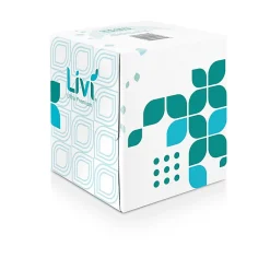 Livi® Ultra Premium Facial Tissue, 2-Ply, White, Cube Box, 80 Sheets/Box, 4 Boxes/Pack, 6 Packs/Carton