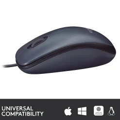 Logitech® B100 Optical USB Mouse, Black