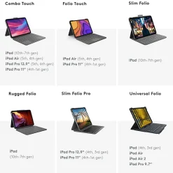 Logitech Combo Touch Keyboard/Cover Case iPad (7th Generation), iPad (9th Generation), iPad (8th Generation) Tablet - 920009608