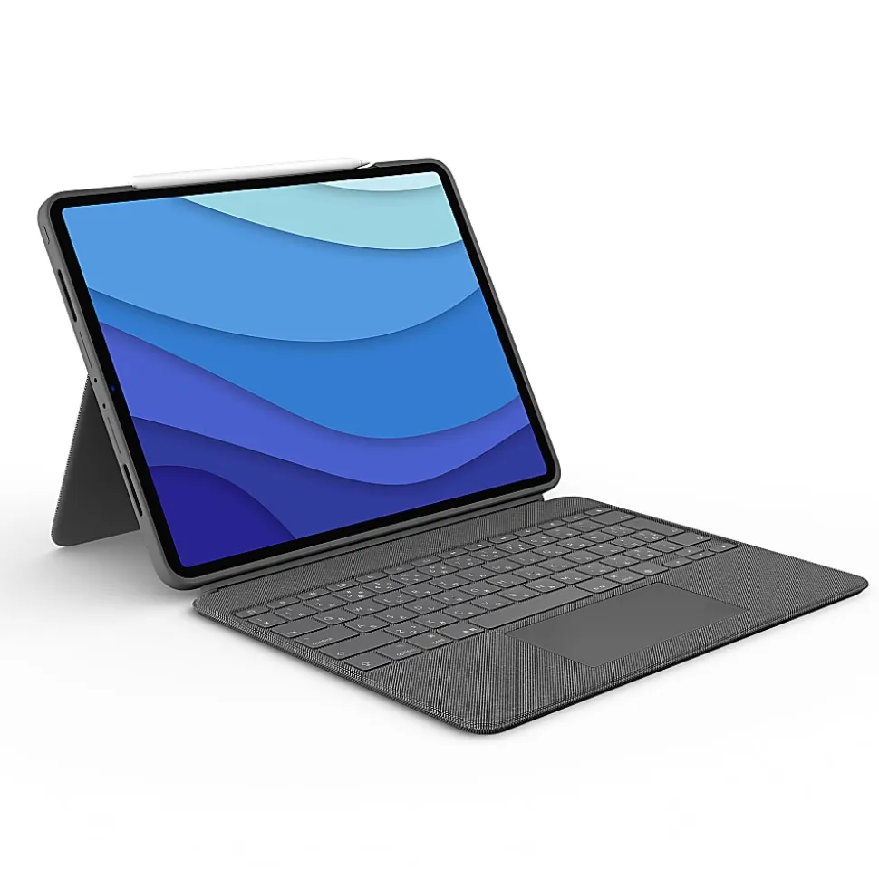 Logitech Combo Touch Keyboard/Cover Case for 12.9" Apple, Logitech iPad Pro (5th Generation) Tablet - 920010097