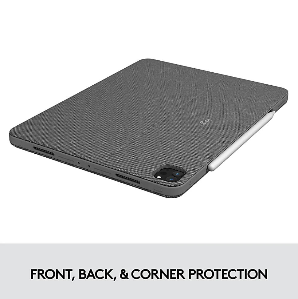 Logitech Combo Touch Keyboard/Cover Case for 12.9" Apple, Logitech iPad Pro (5th Generation) Tablet - 920010097