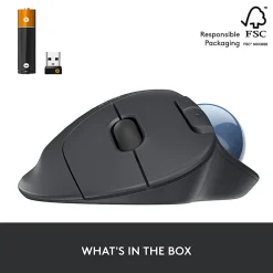 Logitech ERGO M575 Wireless Trackball Mouse, Black