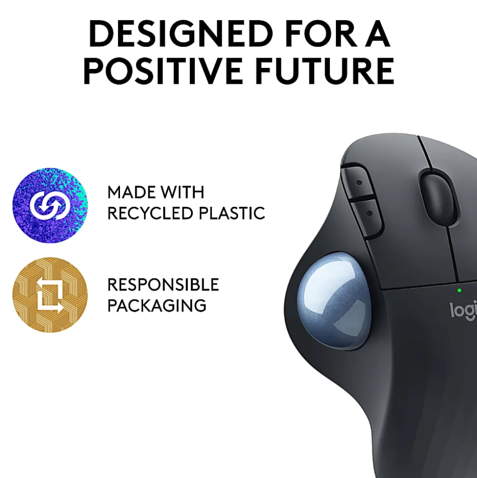 Logitech ERGO M575 Wireless Trackball Mouse, Black