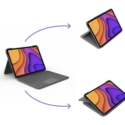 Logitech® Folio Touch Keyboard/Cover Case For Apple® iPad Air (4th Gen), iPad Air (5th Generation) Tablet, Oxford Gray