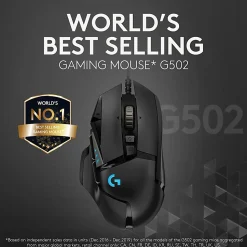 Logitech® G502 HERO High Performance Wired Gaming Mouse, Black