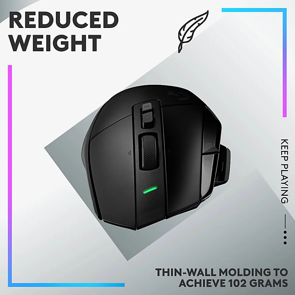 Logitech G LIGHTSPEED G502 X Gaming Mouse - Optical - Wireless - Black - USB - 25600 dpi - Scroll Wheel
