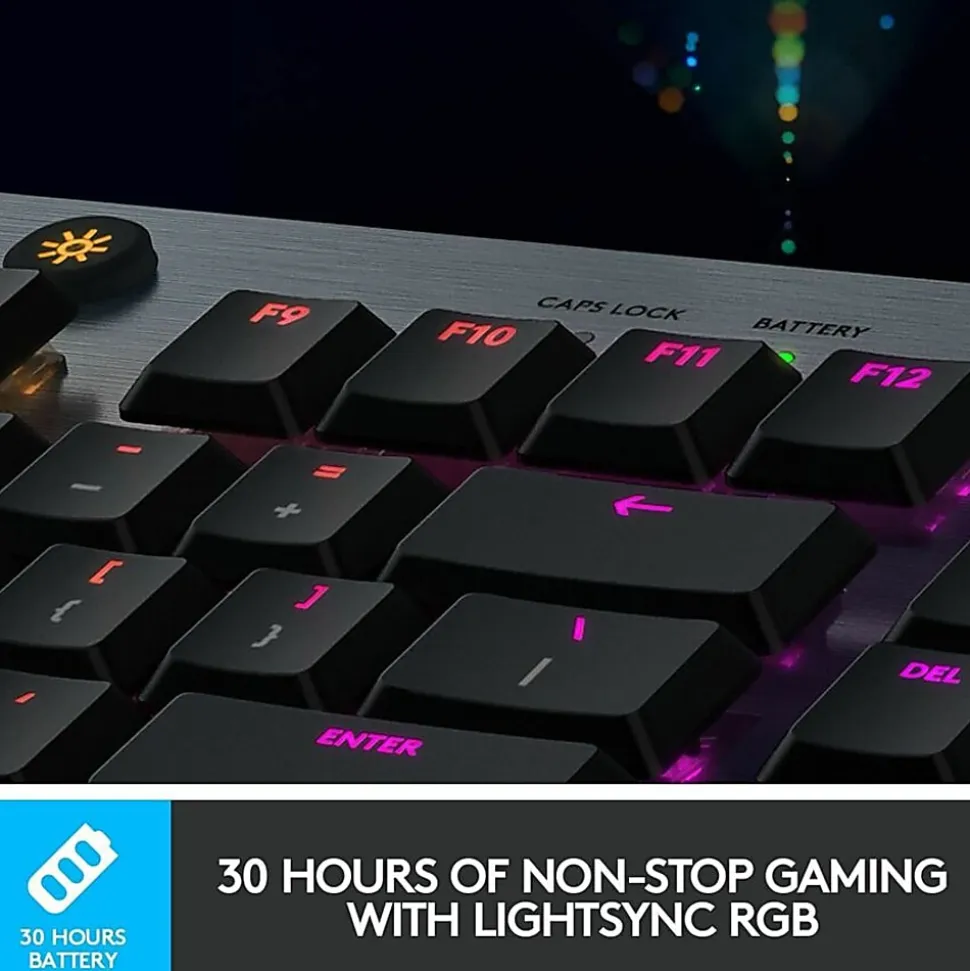 Logitech G915 Lightspeed Wireless RGB Mechanical Gaming Keyboard - Wireless Connectivity - Bluetooth/W - 920009103